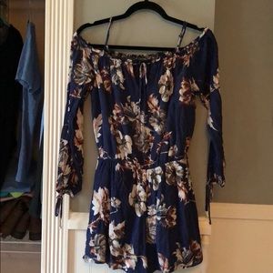 NWOT Navy Blue Floral Romper